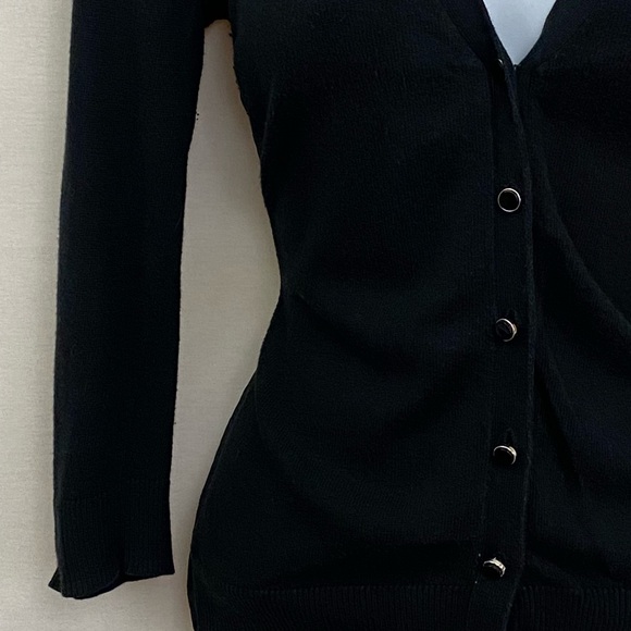 New York & Company Black Sheer Panel Cardigan Size XS P-15 - Picture 3 of 15
